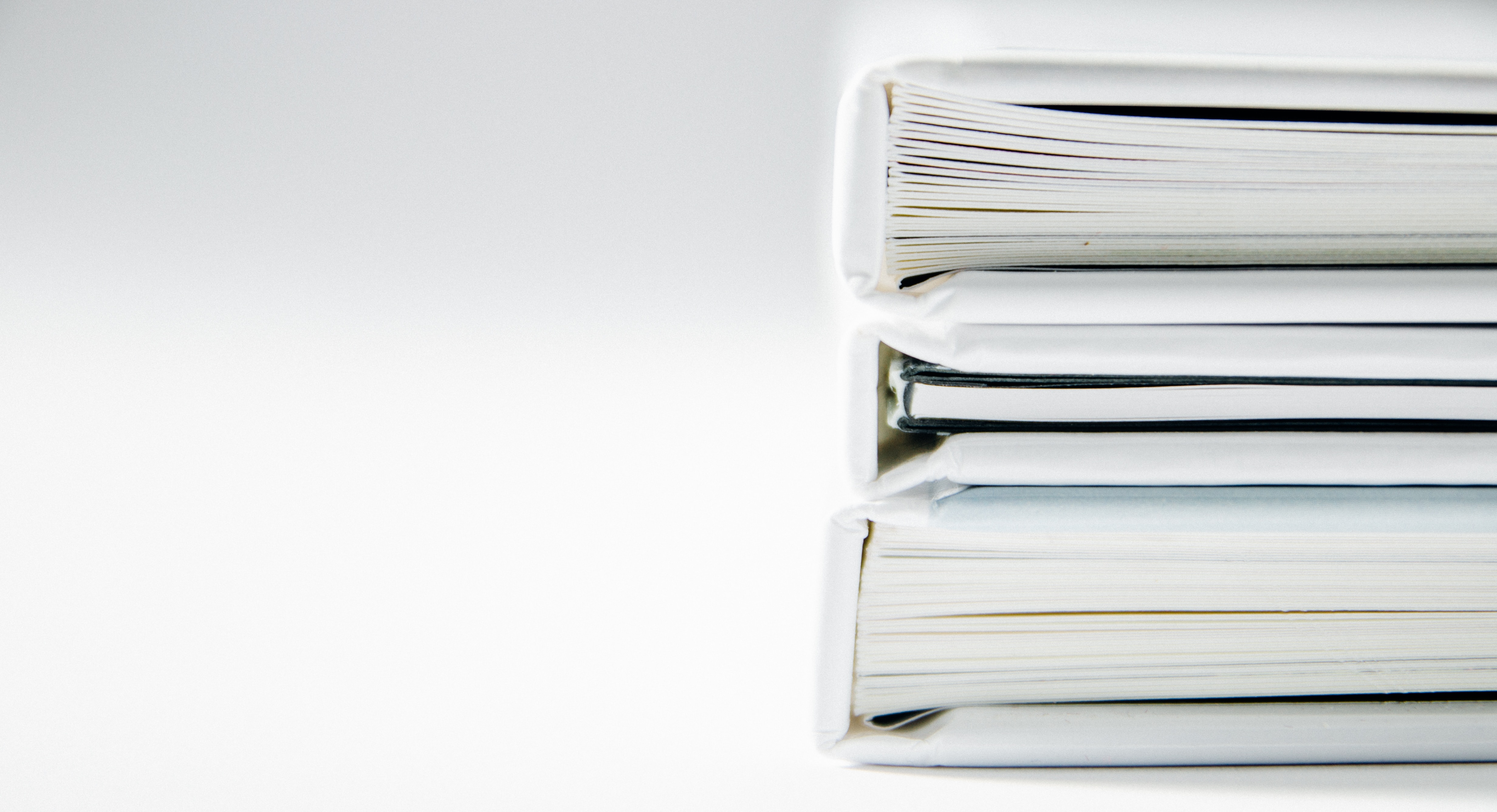 stack of white books