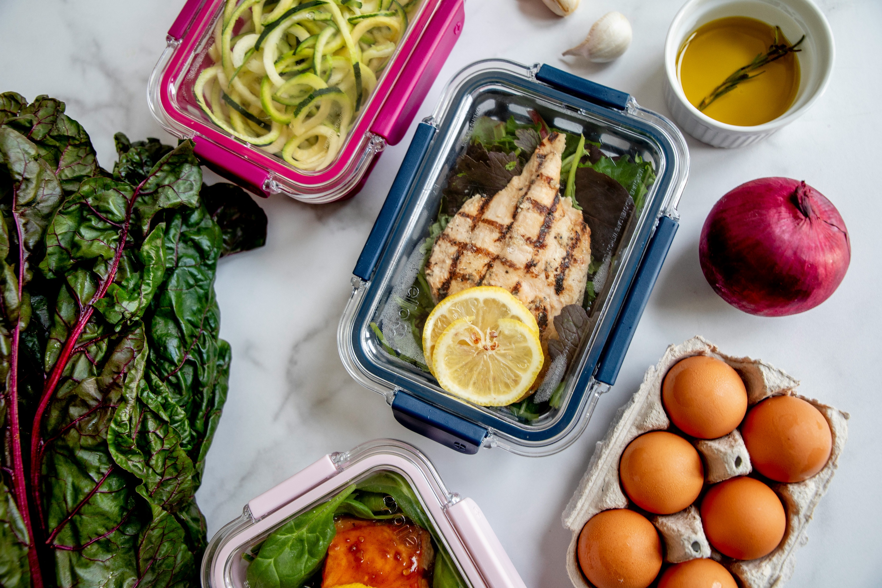chicken and produce